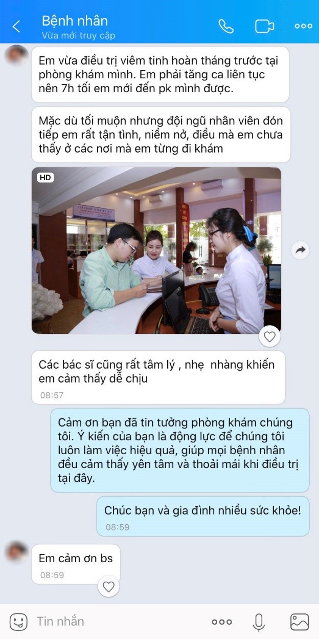 đánh giá của bệnh nhân 1